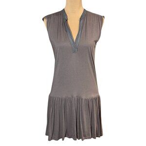 Splendid T-Shirt Ruffle Dress Sz.XS Gray Supima Cotton Y2K Minimalist